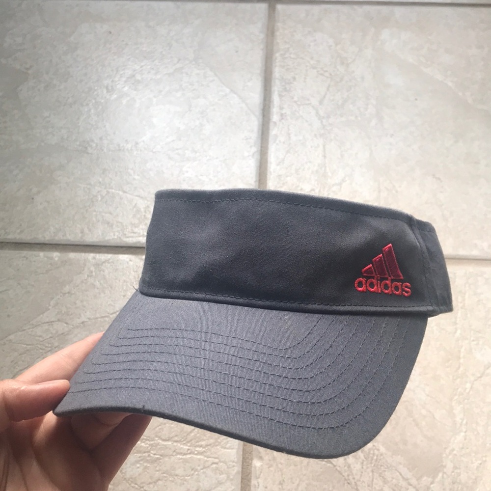 gray and pink adidas visor